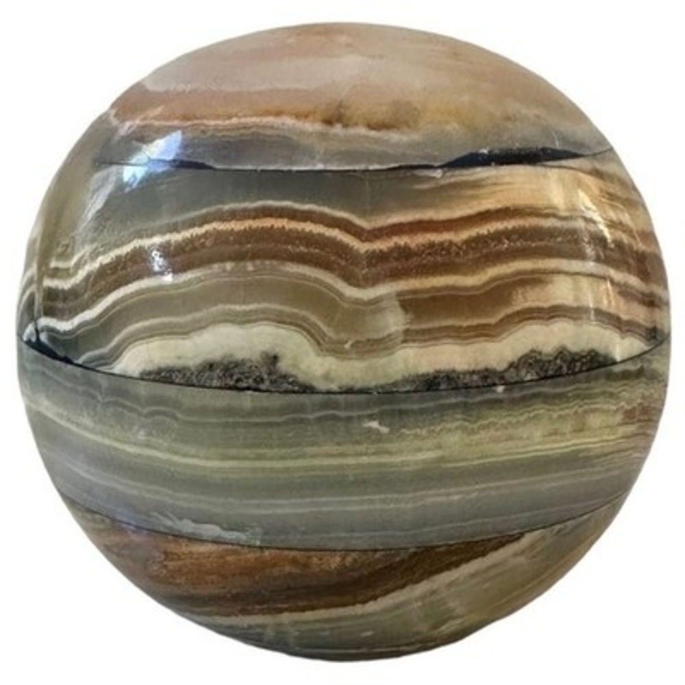Banded Onyx Sphere 4" Multicolored Gemstone Ball Pakistan Home Decor Stone VG
